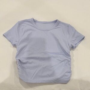 lululemon athletica Light Lavender ruched Short Sleeve Top